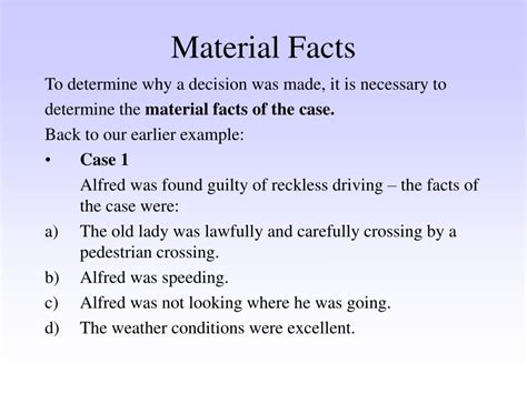 Material Fact 